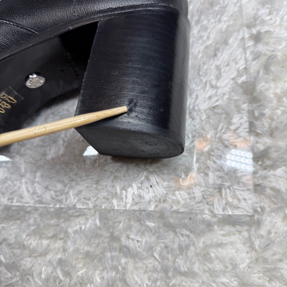 Simon Miller Ankle Boots 41 Low Raid Black Leather Platform Block Heel Rock Chic - Picture 7 of 14